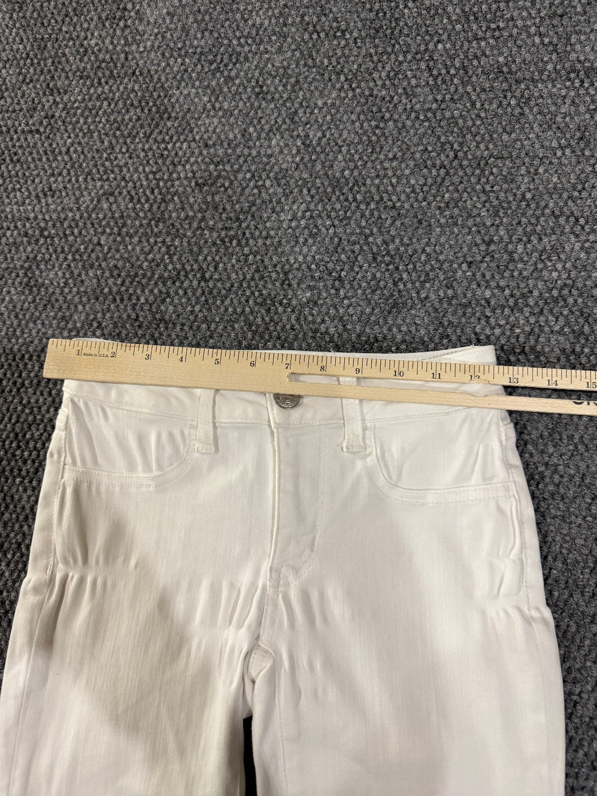 American Eagle jegging womens 00 X Short white skinny stretch denim