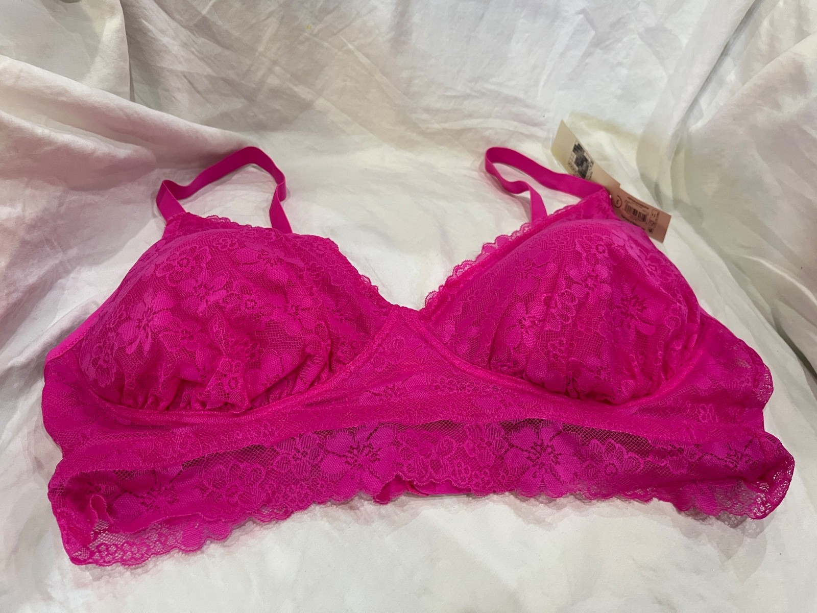 No Boundaries Bra Lace Bralette Wirefree Removable Pads Junior Women Pink New