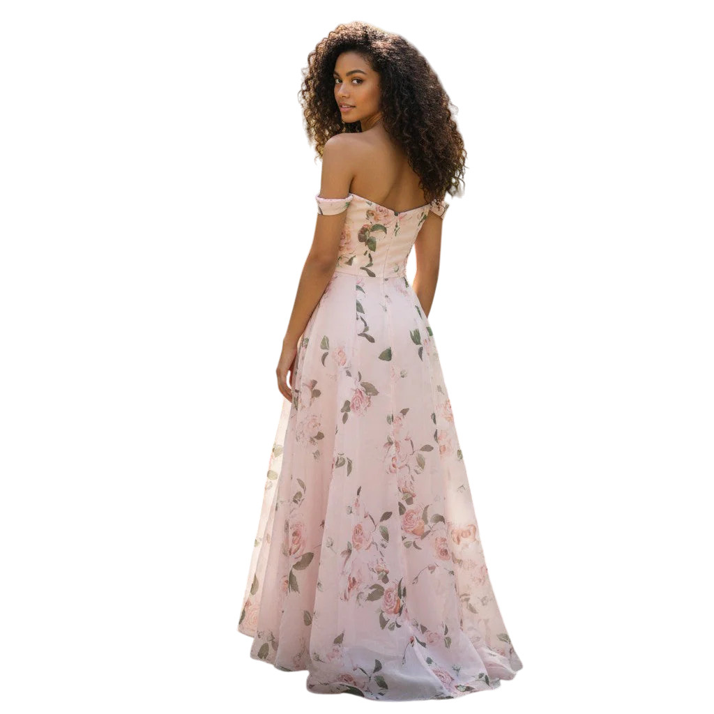 Blossom & Flutter Off-Shoulder Party Dress