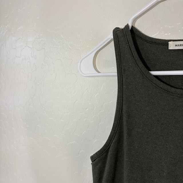 Marine Layer Dress Womens Small Dark Green Tank Bodycon Midi Jersey Micromodal