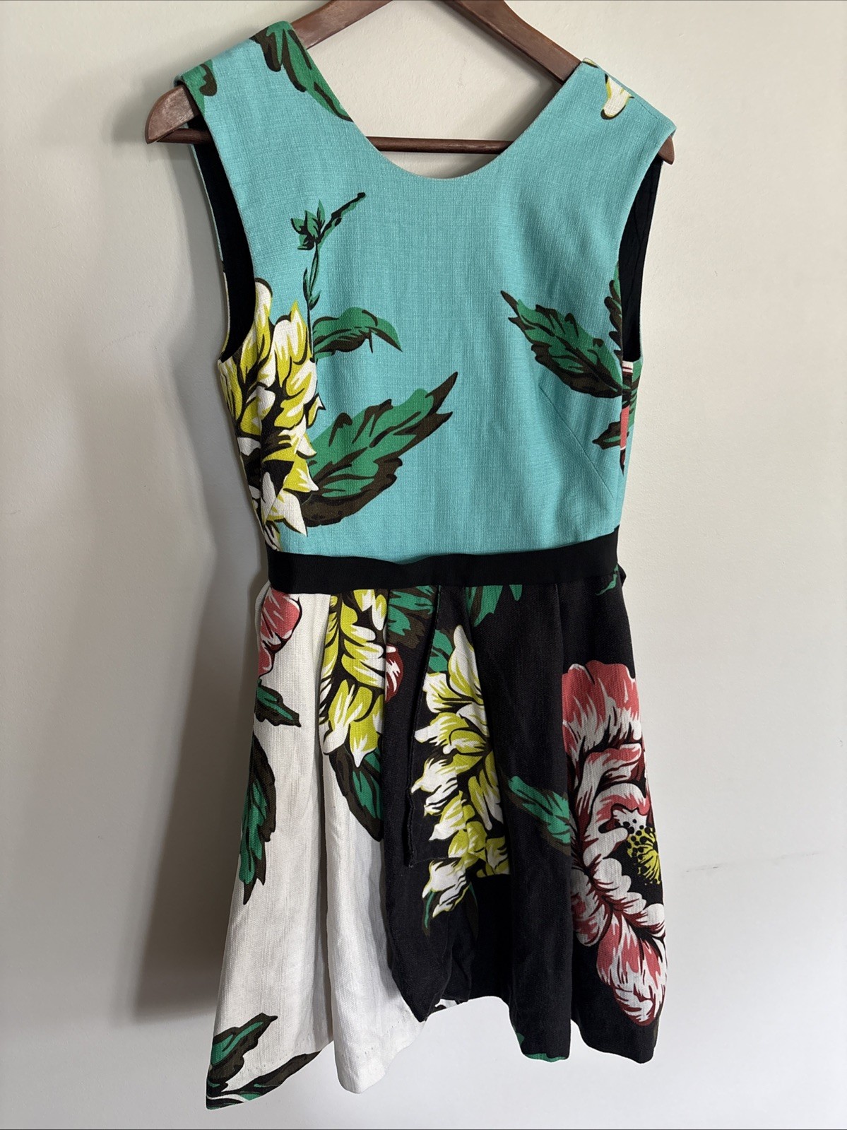 MARCOBOLOGNA flowers Printed Dress Sz 44 made in Italy Fit and Flare