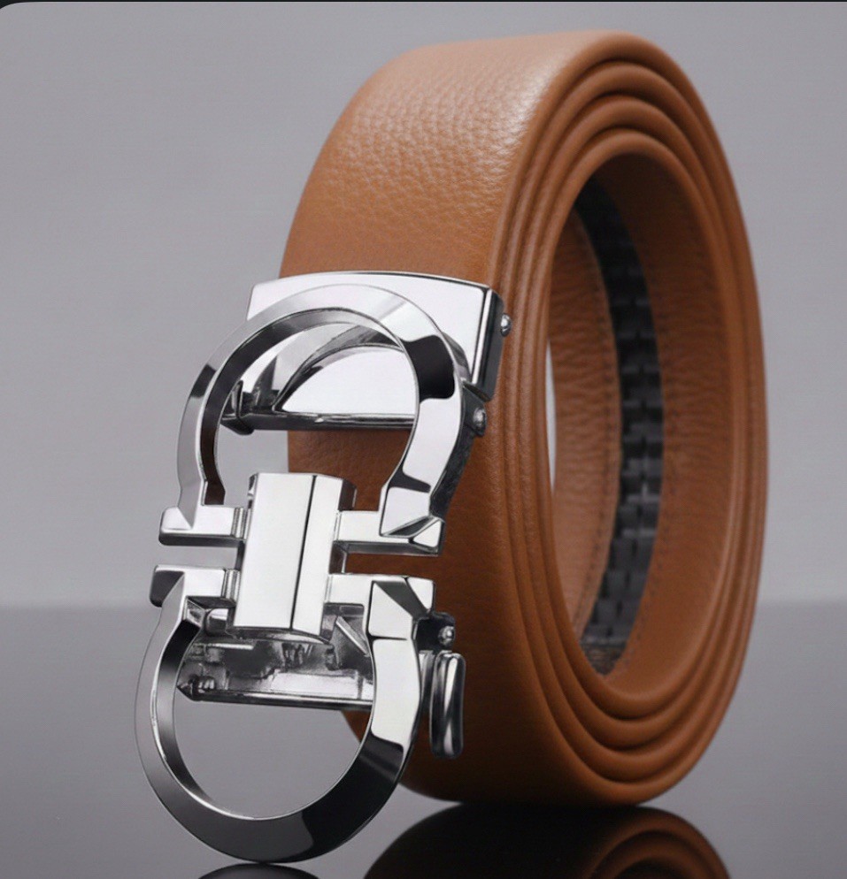 Designer Leather Mens Ratchet Belt Belts For Men Adjustable Automatic Buckle New