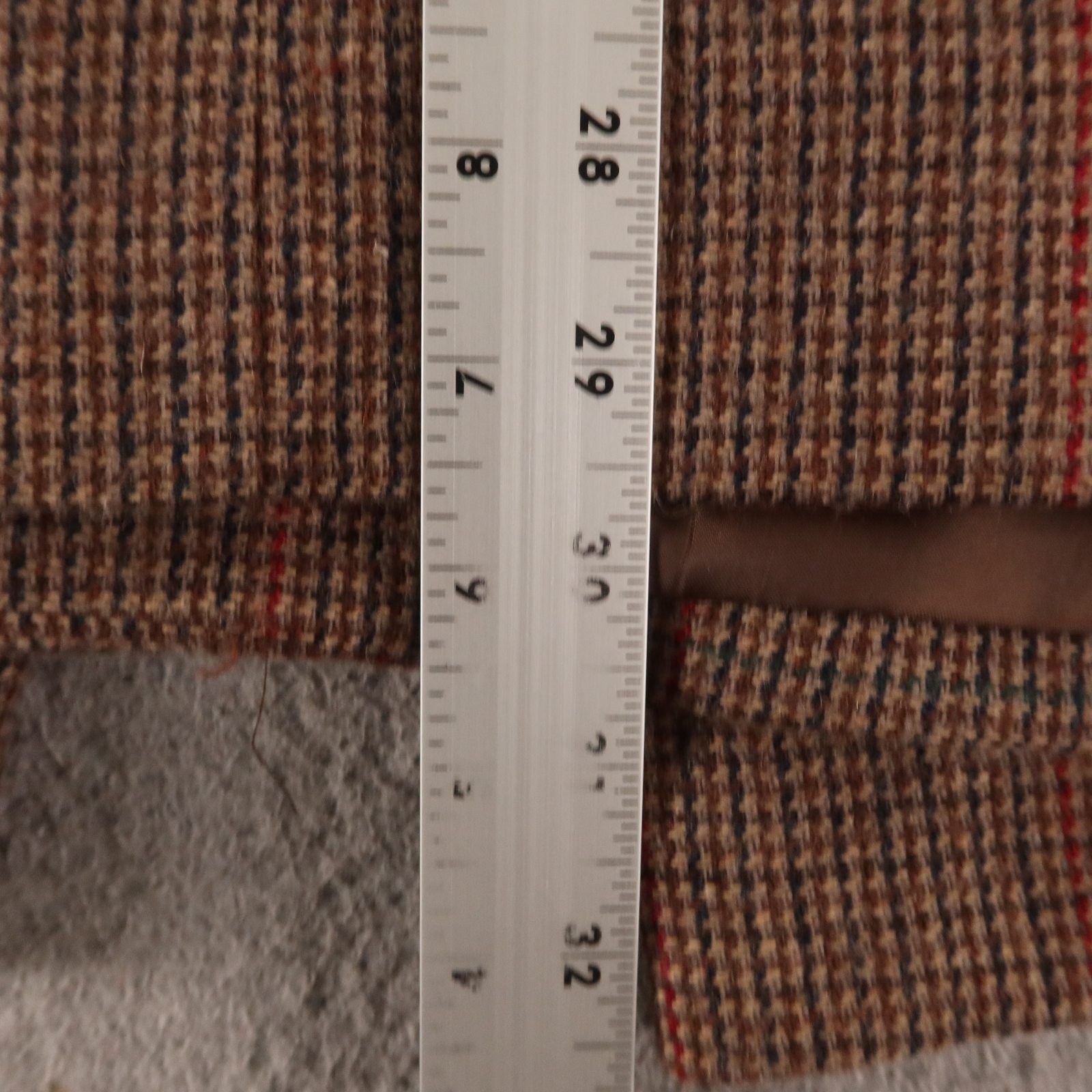 VTG Tweed Suit Womens 12 Brown Houndstooth Check Wool Blend Double Breasted