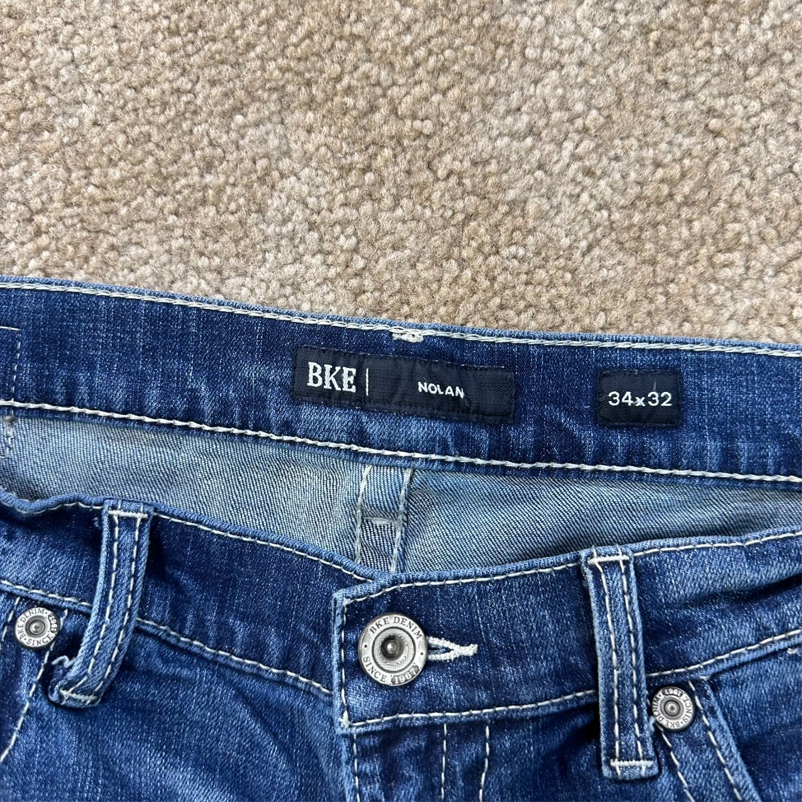 BKE Buckle Nolan Straight leg Jeans Men’s 34×32 Blue Denim stretch