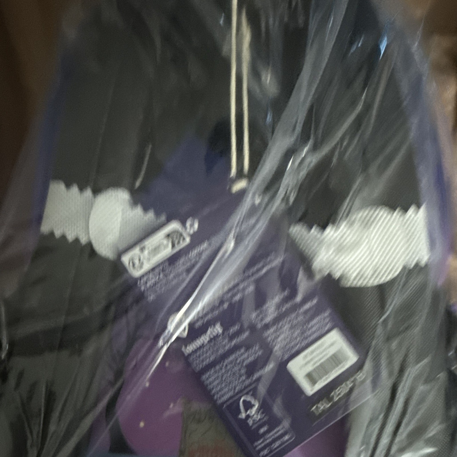 Beetlejuice Haunted House Black/Purple Striped Medium Backpack Zip Hang Tag