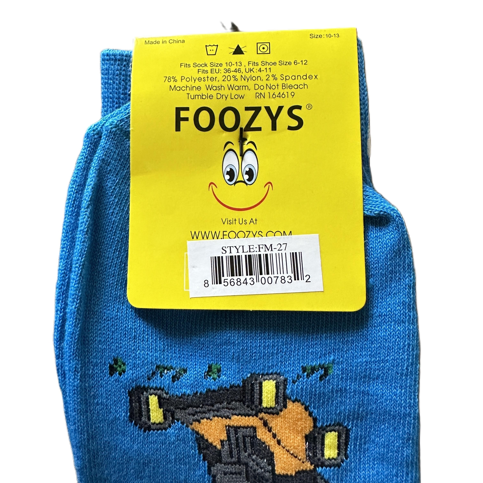 NWT Foozys Blue Lawn Mower Outdoor Socks Men Size One Size