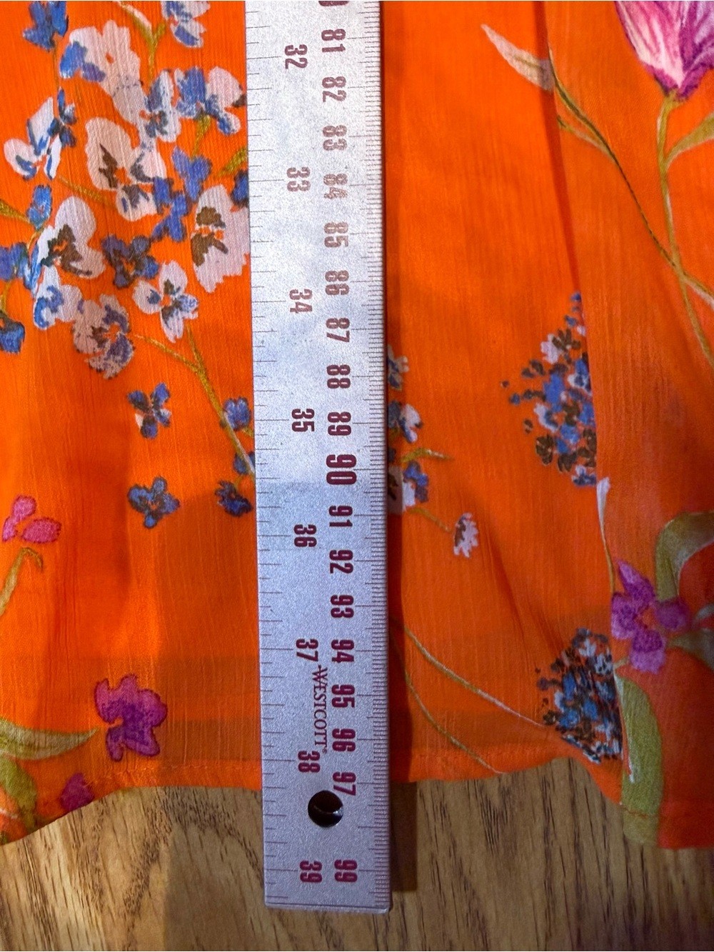 Calvin Klein Orange Floral V-Neck Midi Dress