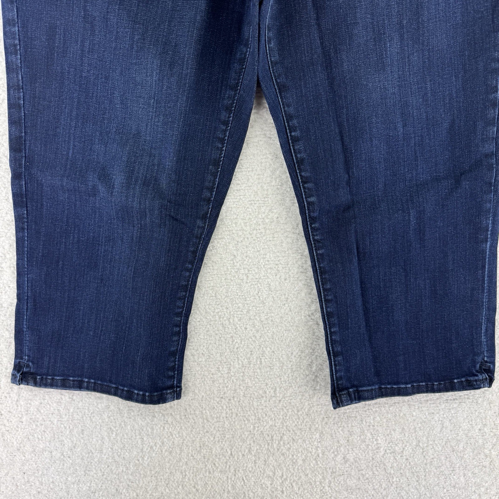 NYDJ Curves 360 Slim Straight Capri Denim Jeans Size 12P Mesquite Blue