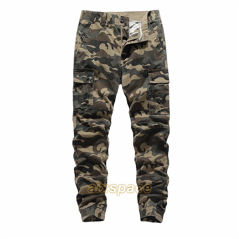 Men’s Casual Long Pants Cargo Cotton Spring Camouflage Outdoor Sport Trouser Hot