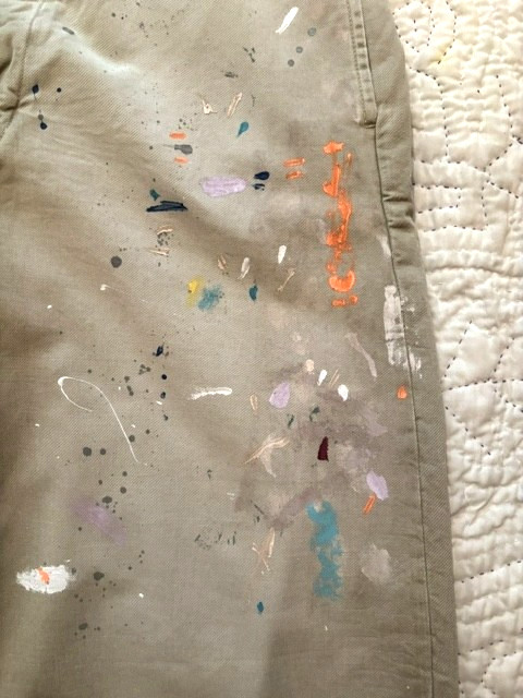 Ltd. Edition Polo Ralph Lauren Big Chino Hand Paint Splatter Khaki Work Pants 34