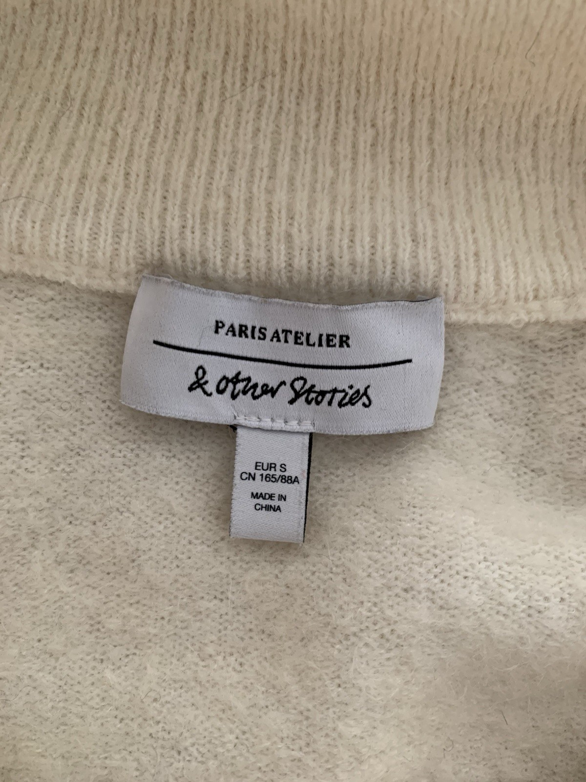 & Other Stories Paris Atelier Striped Alpaca Blend Jumper Cream & Navy Size S