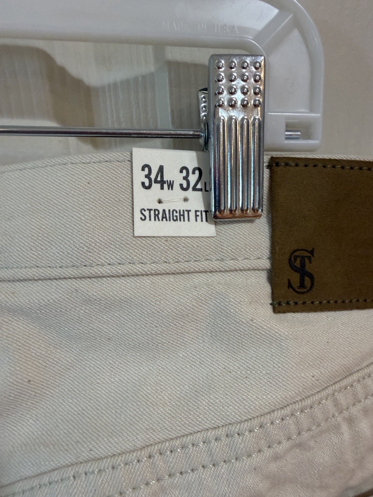 Todd Snyder Cream Straight Fit Button Fly Jeans Sz 34/32. New. Box1
