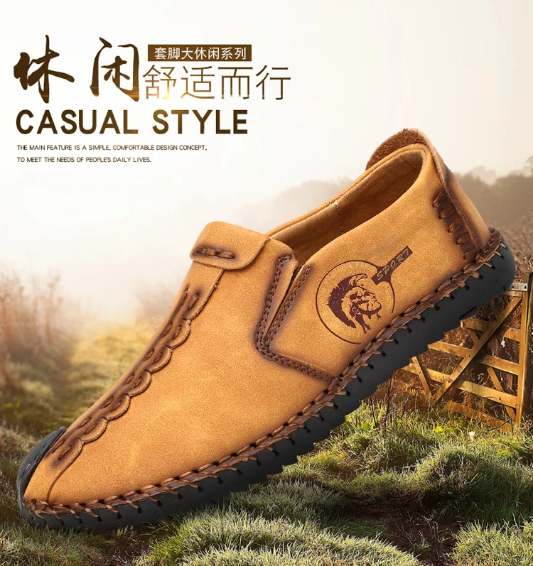 Men’s Casual Shoes Loafers Low-top Slip on Handmade Breathable Driving Shoes