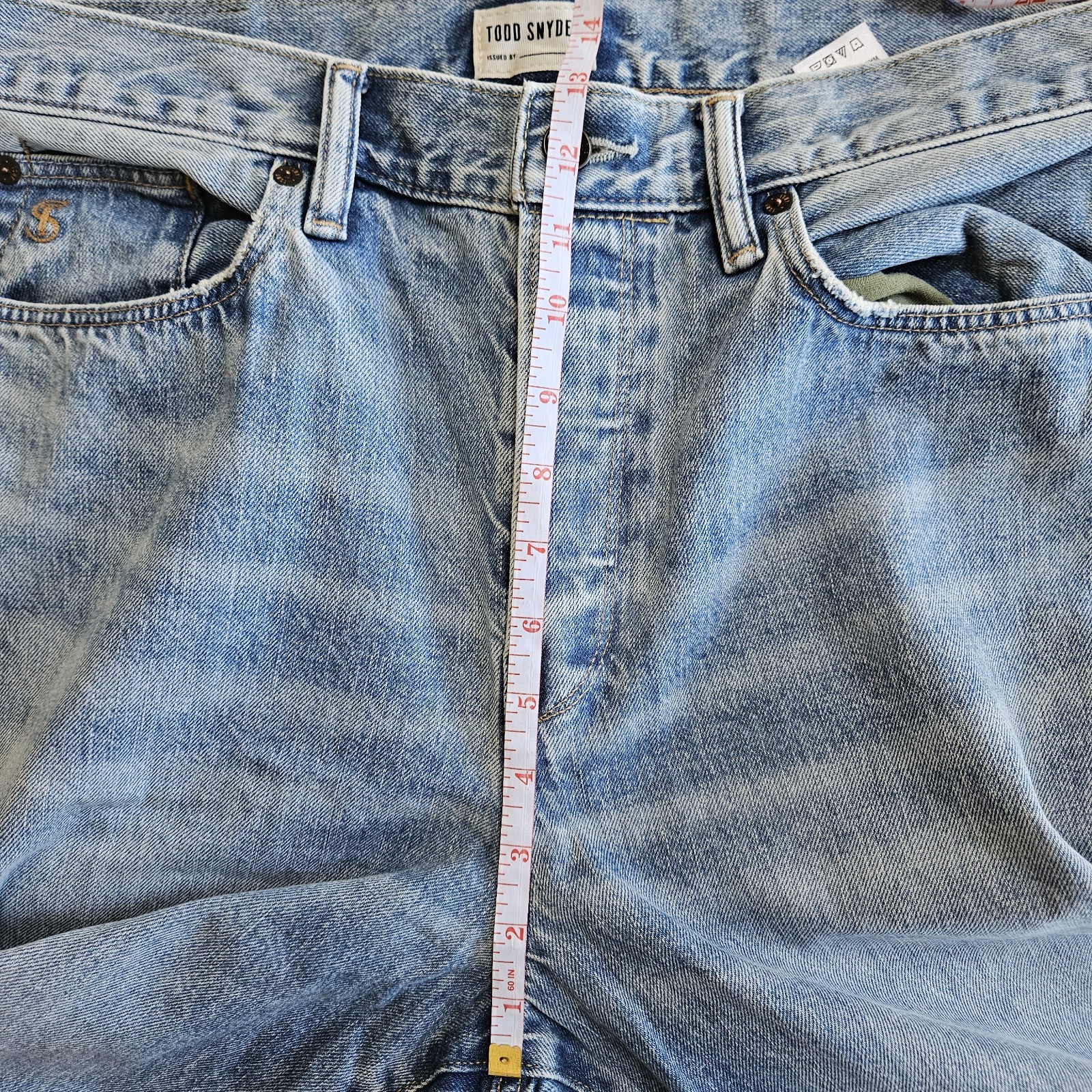 Todd Snyder Relaxed Fit Selvage 12.5 oz Denim Jeans 34×34 Light Wash Button Fly