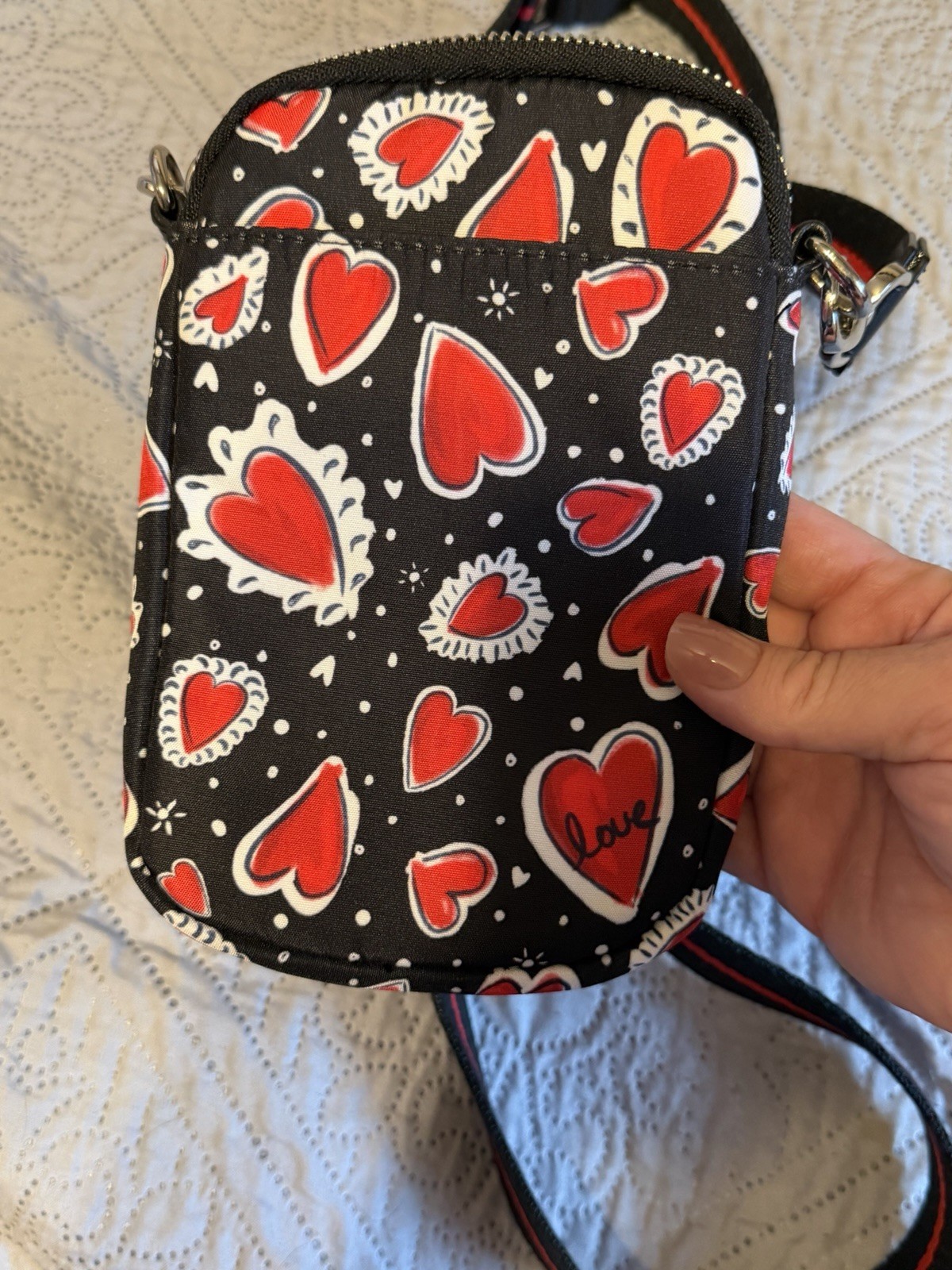 Brighton Hearts a Flutter Utility Bag Crossbody EUC