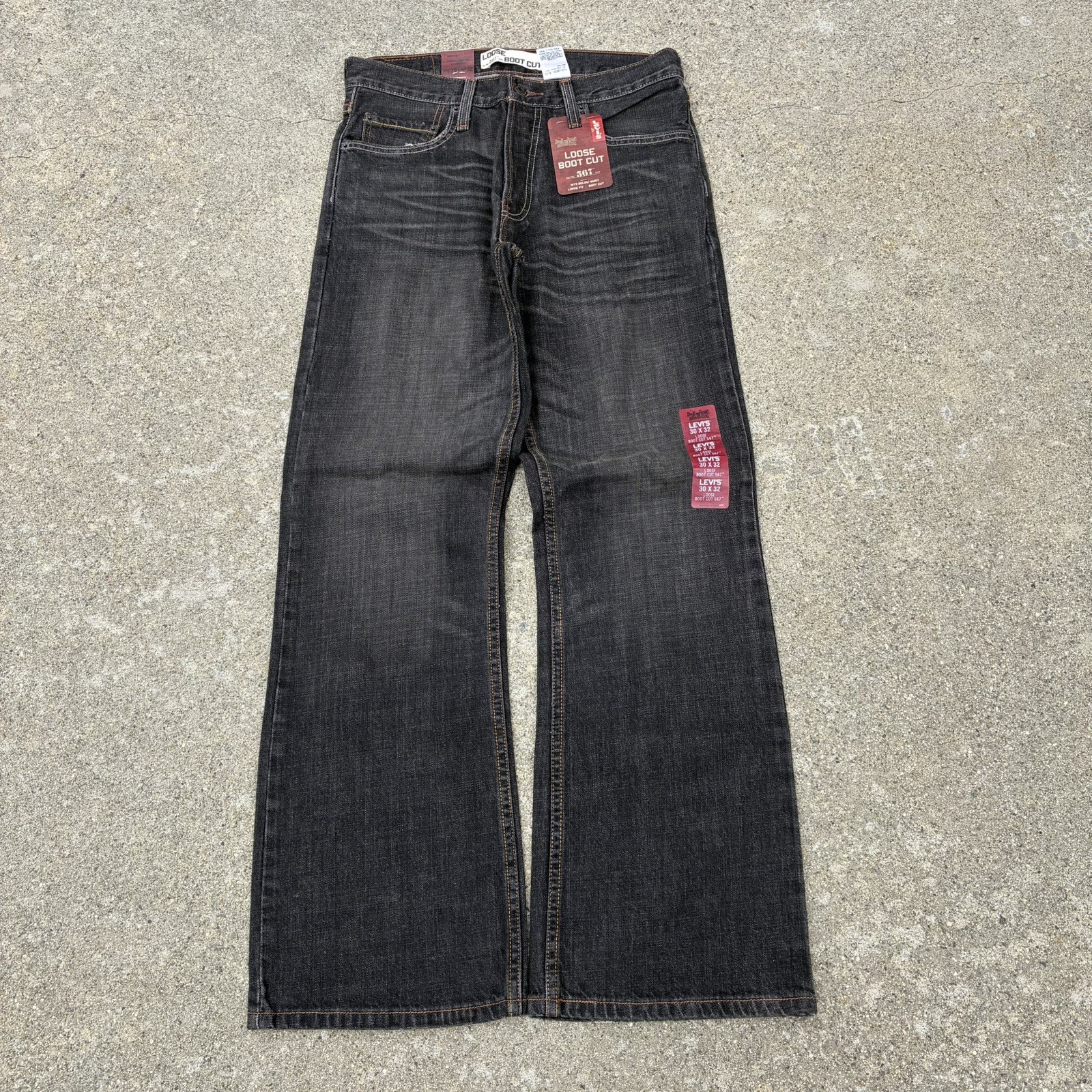 VTG Levi’s 567 Loose Boot Cut Black Jeans Men’s 30×32 DEADSTOCK