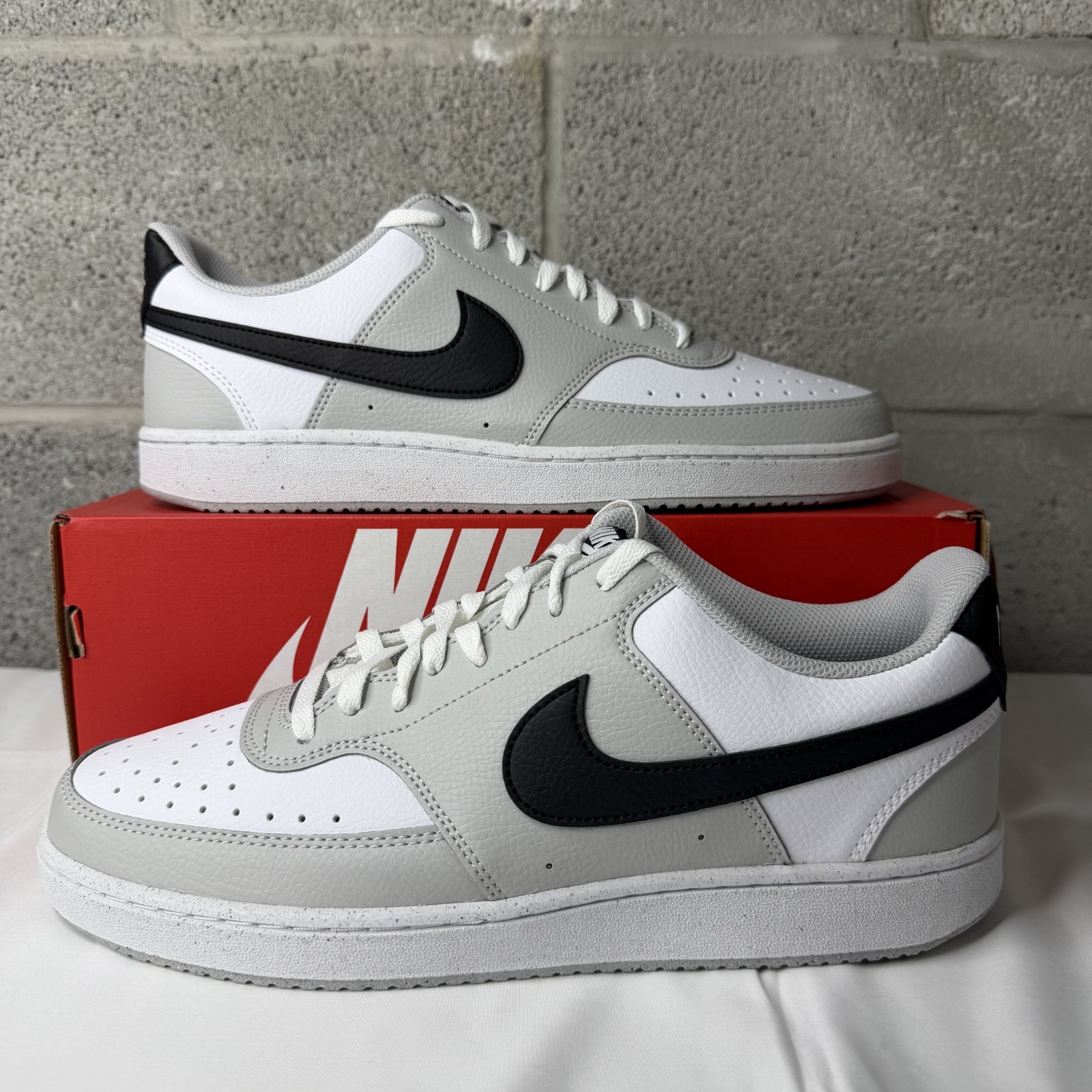Nike Court Vision Low Grey Fog White Black Men’s SZ 12 HV0927-097
