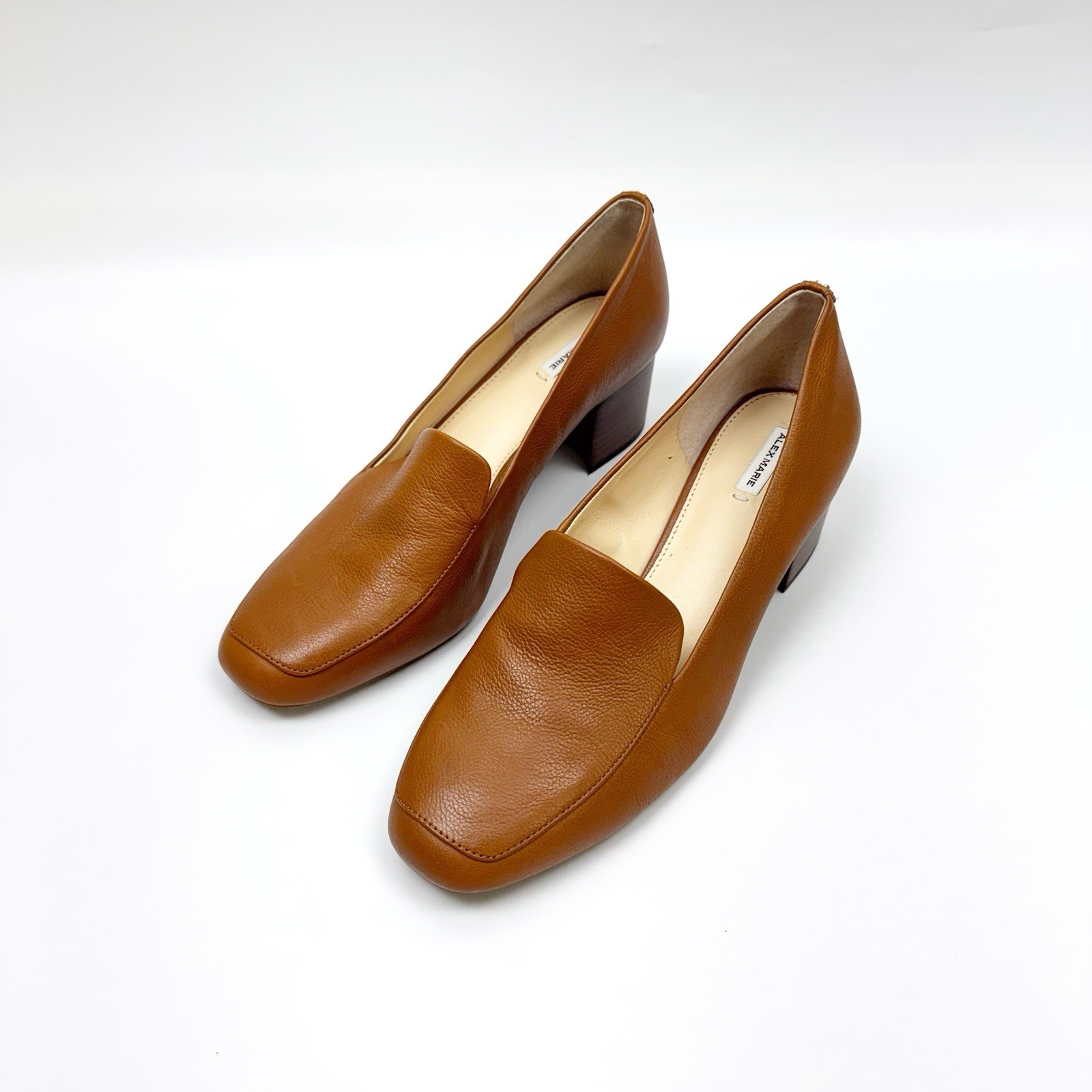 Alex Marie Women’s Square Toe Leather Loafers Size 9.5M Sweet Caramel *Read*