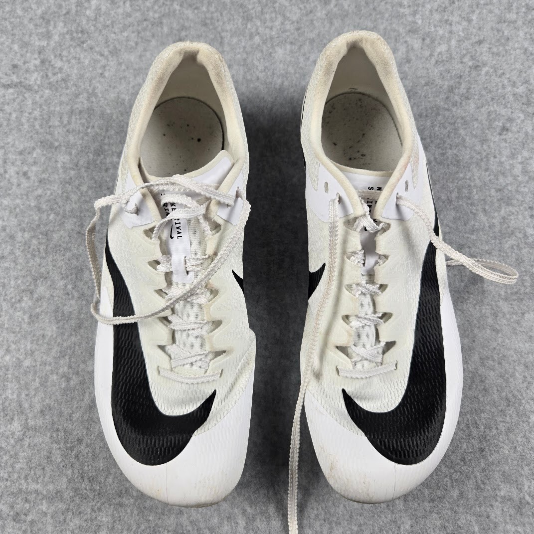 Nike Rival Sprint Track Spikes Shoes Mens 9 White Black FZ9663-100 Racing Cleats