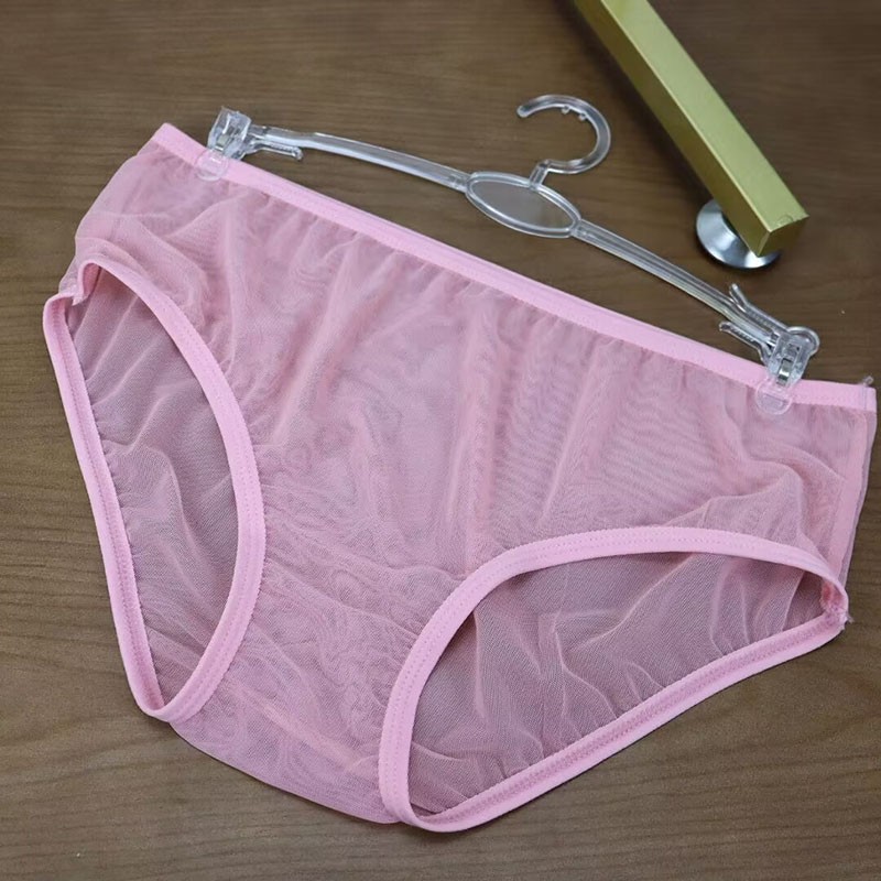 Sweet Womens Transparent Sheer Panties Briefs Mid Waist Sexy Knickers Underwear