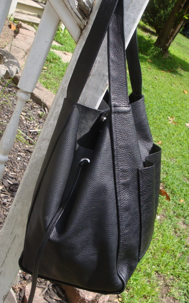 ZARA BASIC Large Black Tote Shopper Hobo Shoulderbag Strong School Weekender Bag