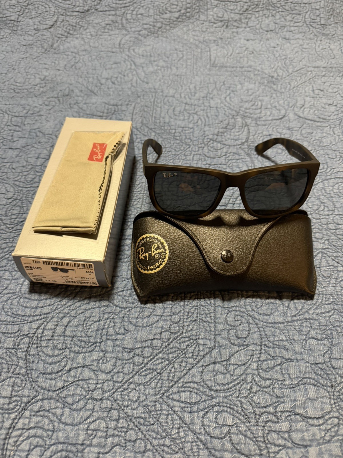 Ray-Ban RB4165 Justin Sunglasses Rubber Havana/Dark Gray Lenses 54MM