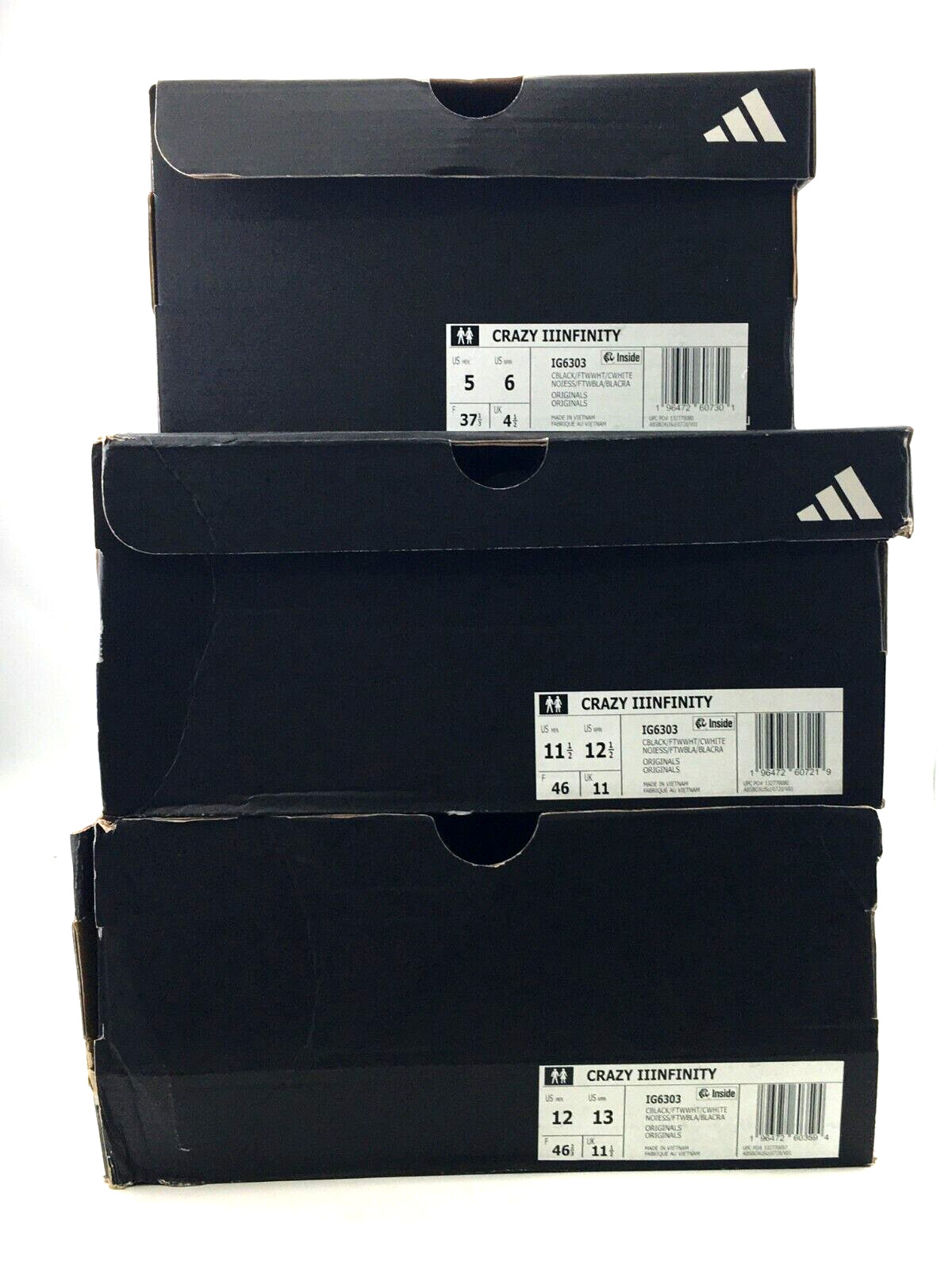 Adidas Crazy II Infinity Stormtrooper Men’s 5, 7, 7.5 White/Black IG6303