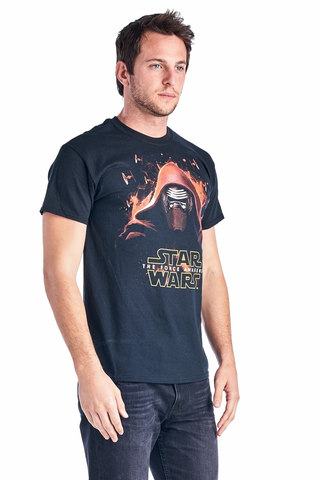STAR WARS MENS GRAPHIC TEE 100%COTTON FORCE AWAKENS ATTACK SIZE XXL BLACK