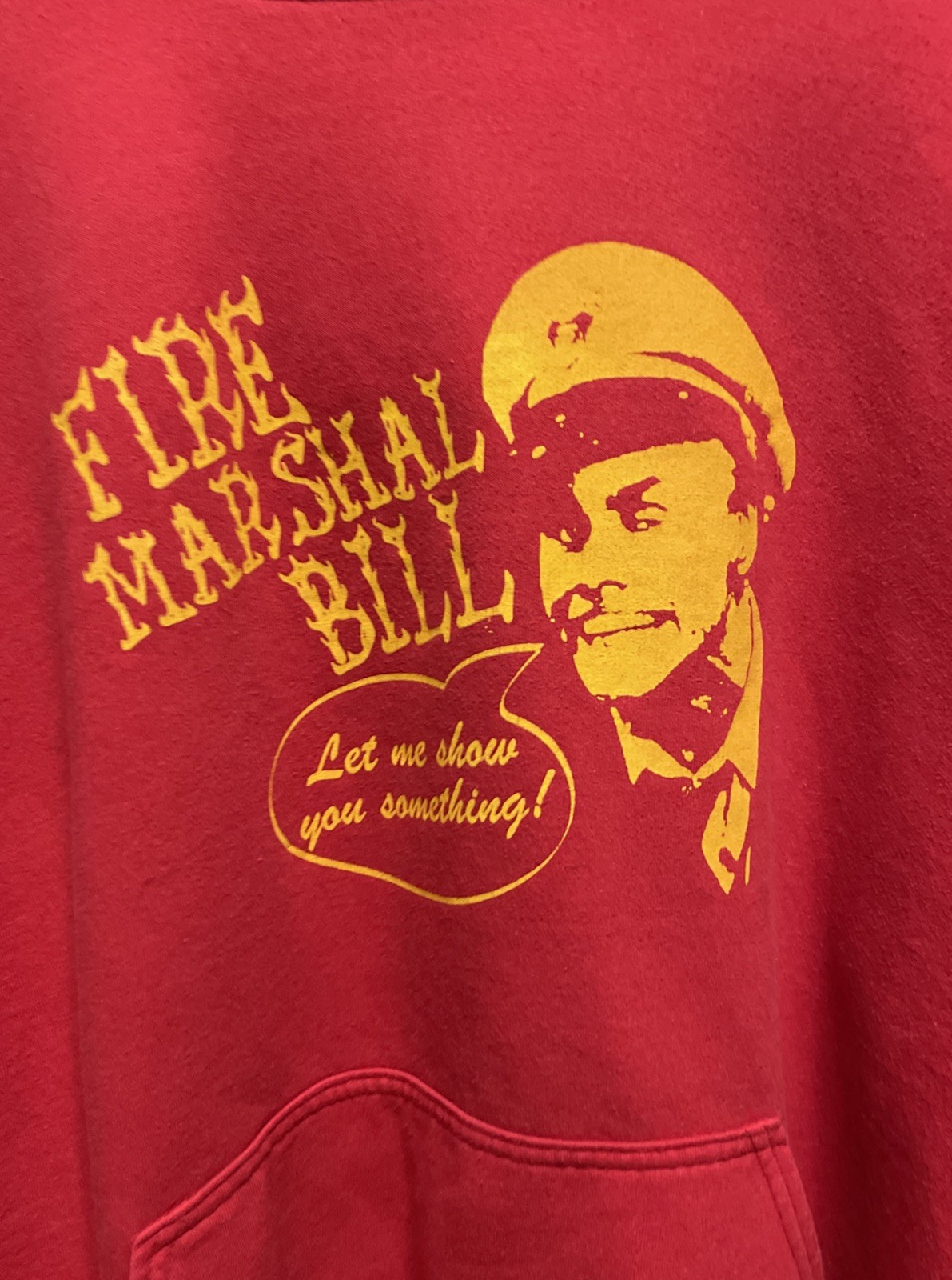 Fire Marshal Bill Vintage Y2K 90s XL Red Hoodie Jim Carrey In Living Color Humor