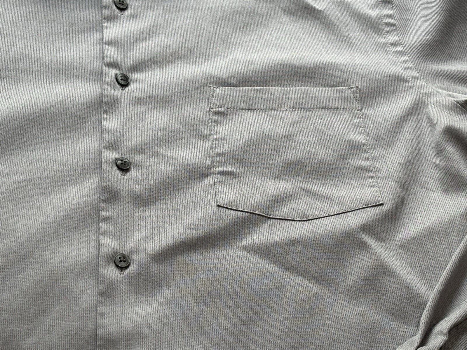 Van Heusen Stain Shield Stretch Dress Shirt Gray Reg Fit 16-16 1/2 34/35