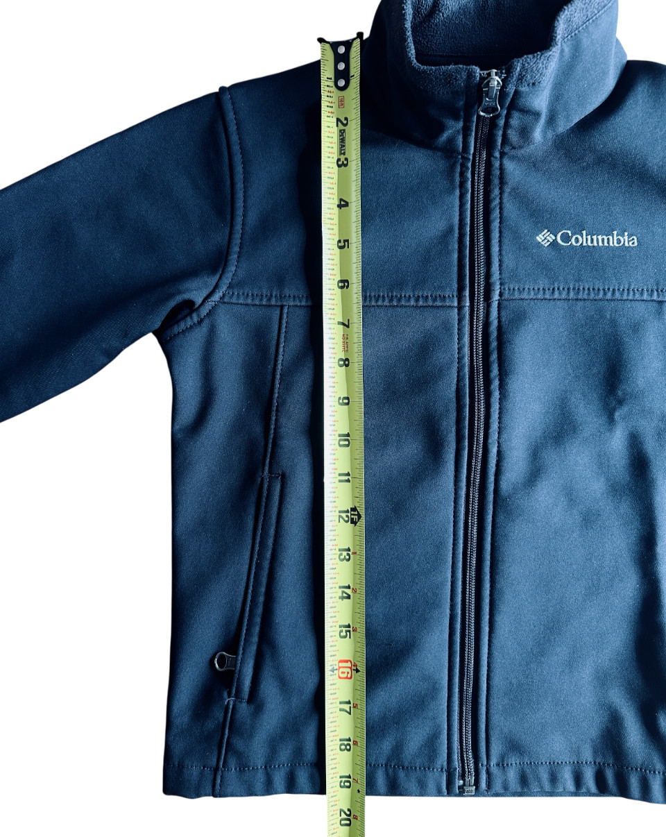Columbia Boys Bowen Lake Softshell Jacket Black Youth Small (8) Fleece Lined