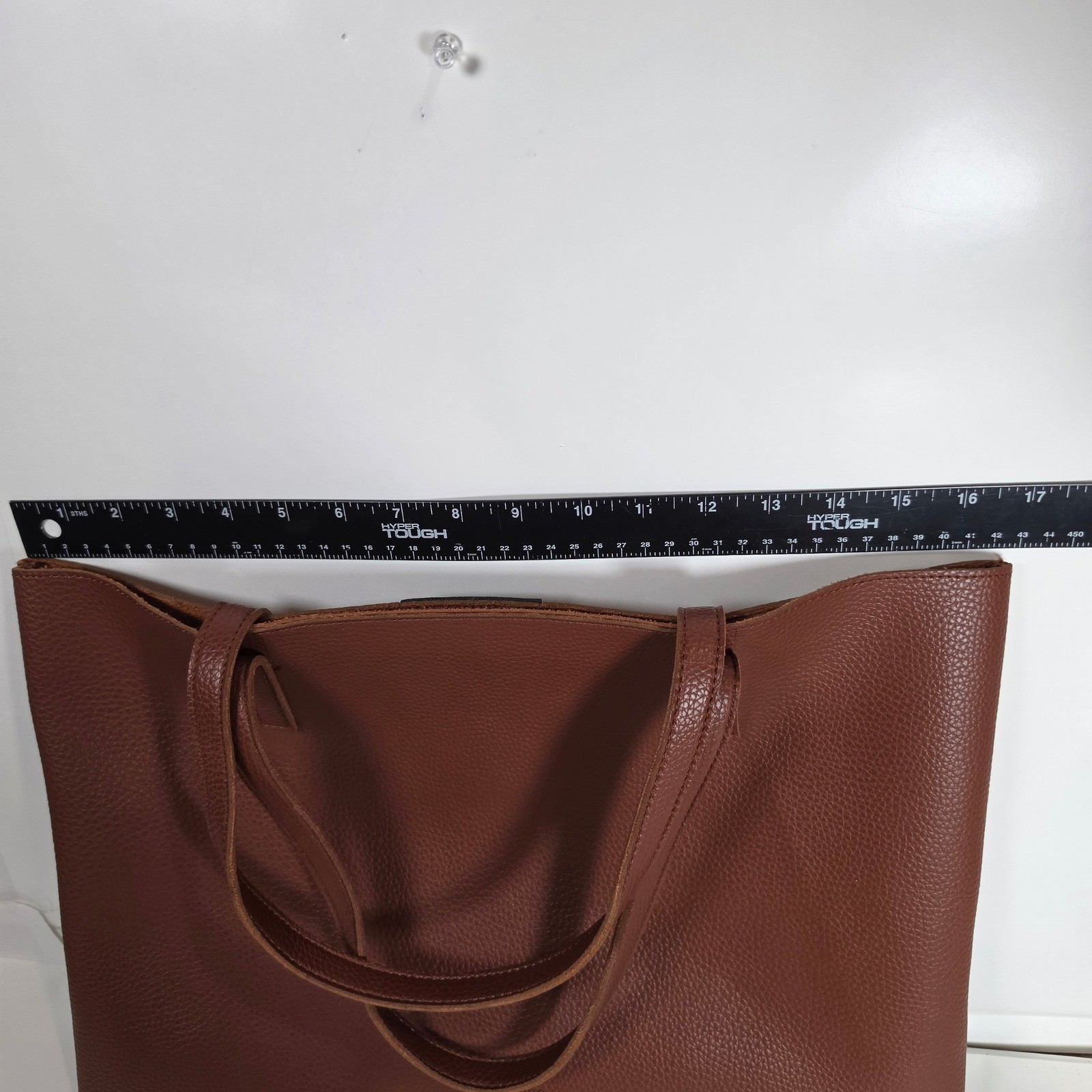 Vince Camuto Luck Tote Brown Vegan Pebble Leather Shoulder Handbag FabFitFun