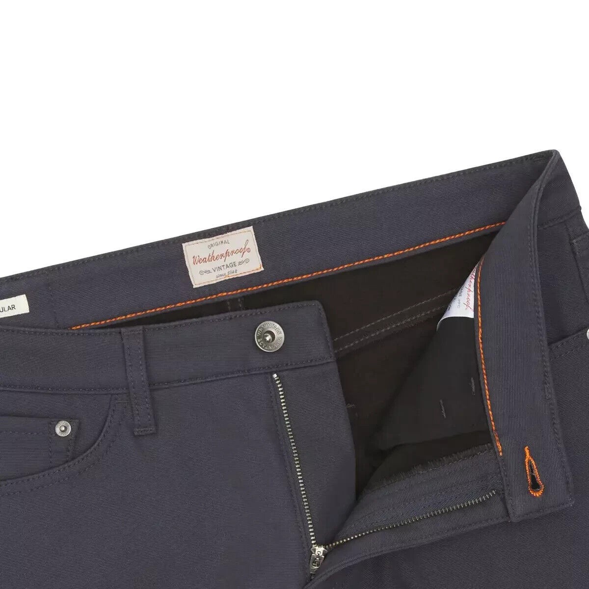 WeatherProof Men’s Vintage Stretch Canvas Fleece Lined Pant, Blue Size 34×32
