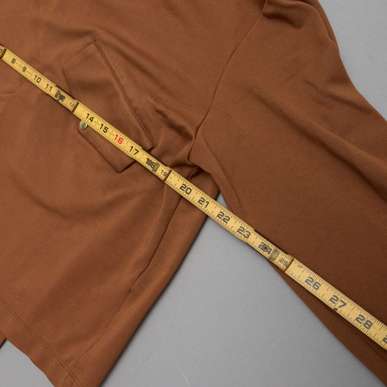 Cullni Men’s Brown Long Sleeve Shirt Size M Asymmetrical Hem Pocket Minimalist