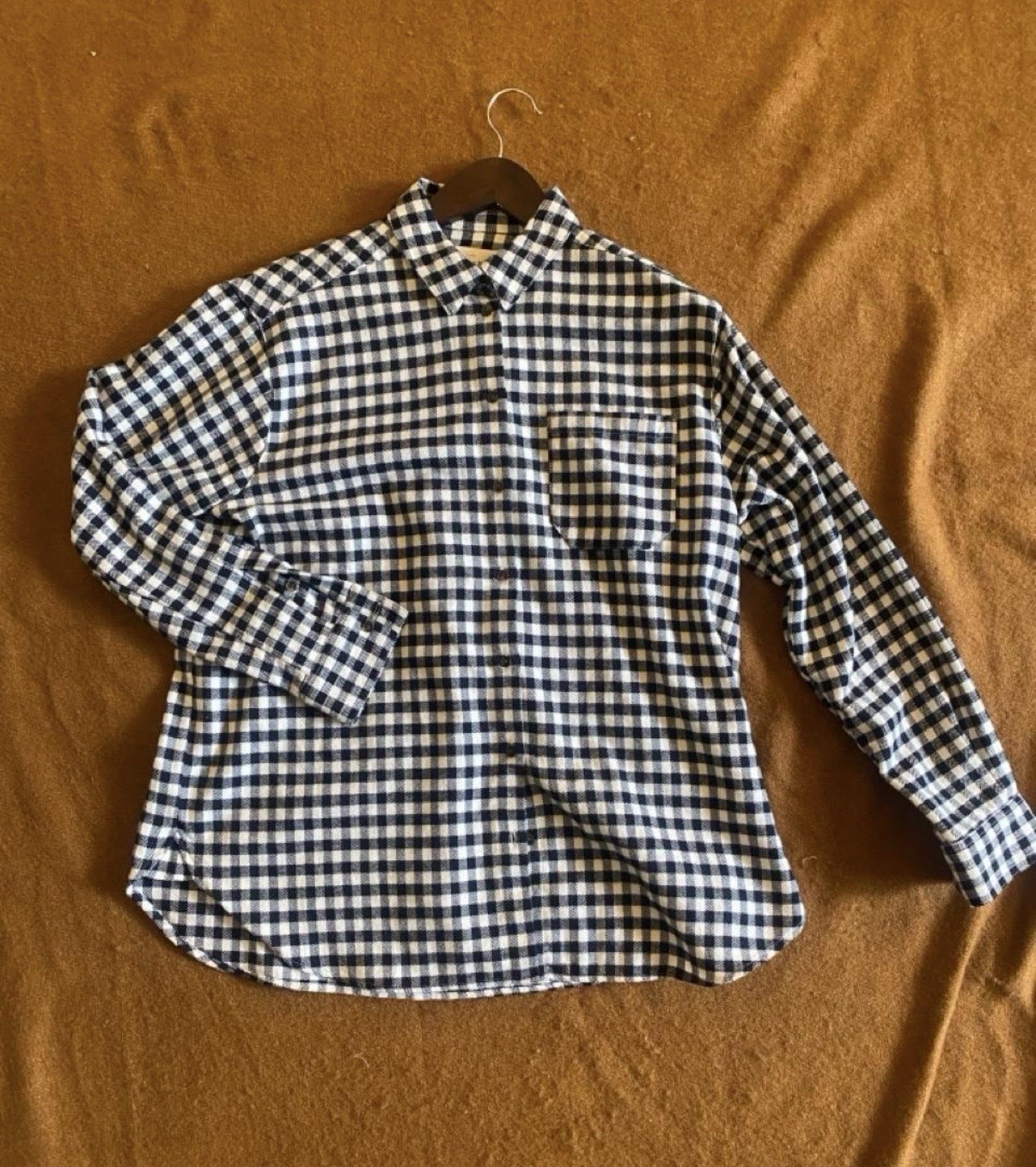 Sezane Max Long Sleeve Button Shirt Black Ecru Checks Womens EU 36 US 4