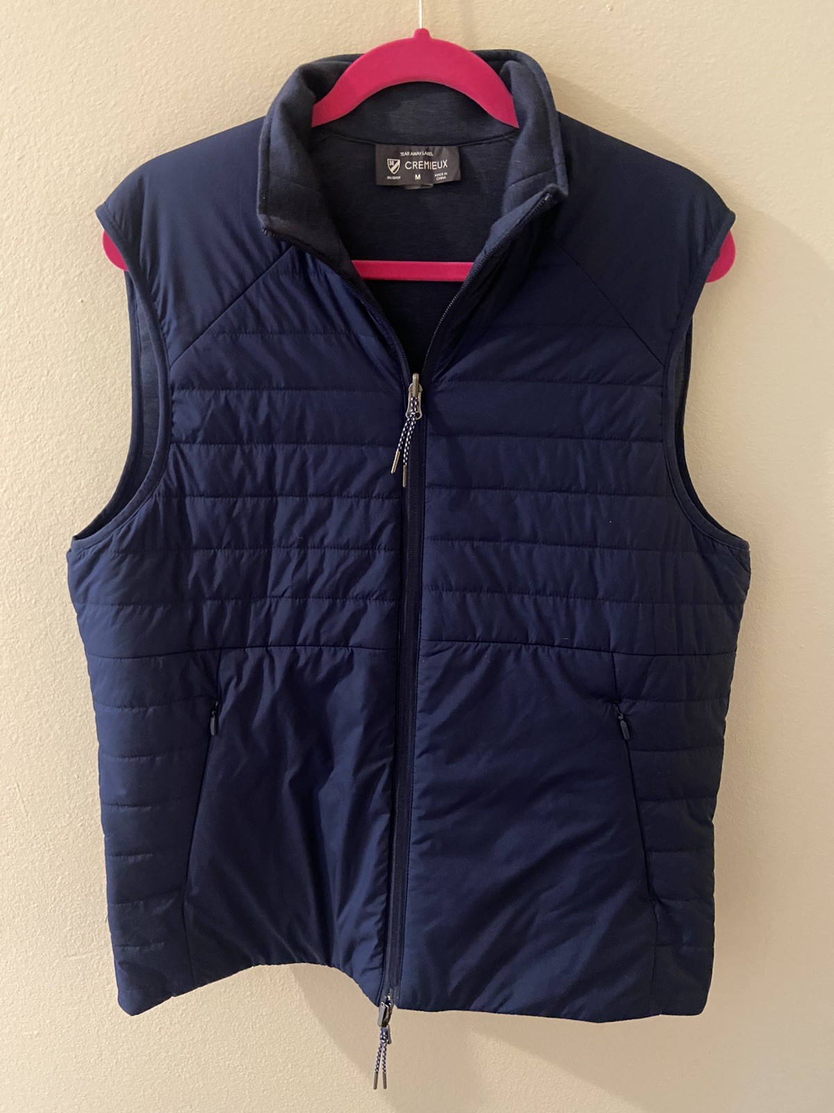 NWOT Daniel Cremieux M Reversible Quilted Puffer Vest All Zip Pockets Navy Blue