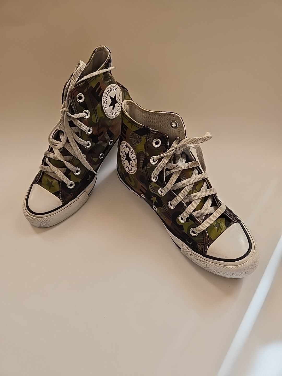 CONVERSE UNISEX CTAS HIGH TOP CAMO SNEAKERS 168713F 5 MEN * 7 WOMEN * EU 37.5