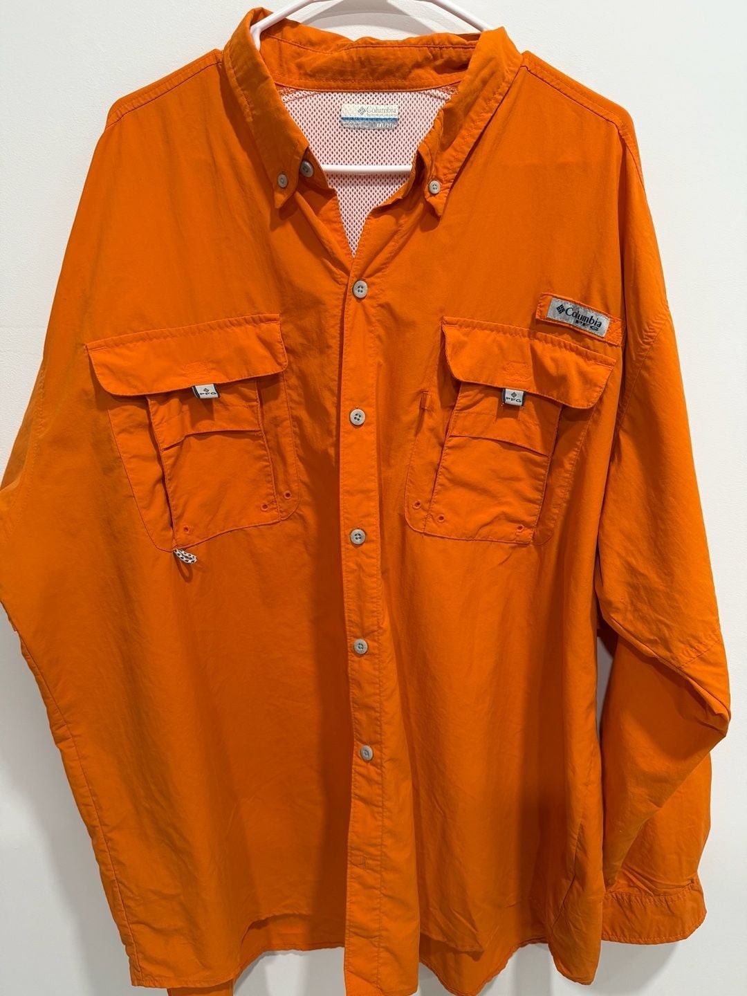 Columbia PFG Omni-Shade Long Sleeve Vented Fishing Shirt – Orange