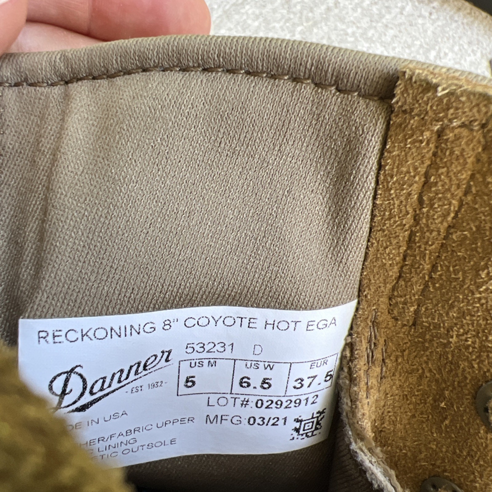 USMC Danner Reckoning 8” Coyote HOT EGA Combat Boot Desert Tan Size 5M or 6.5W