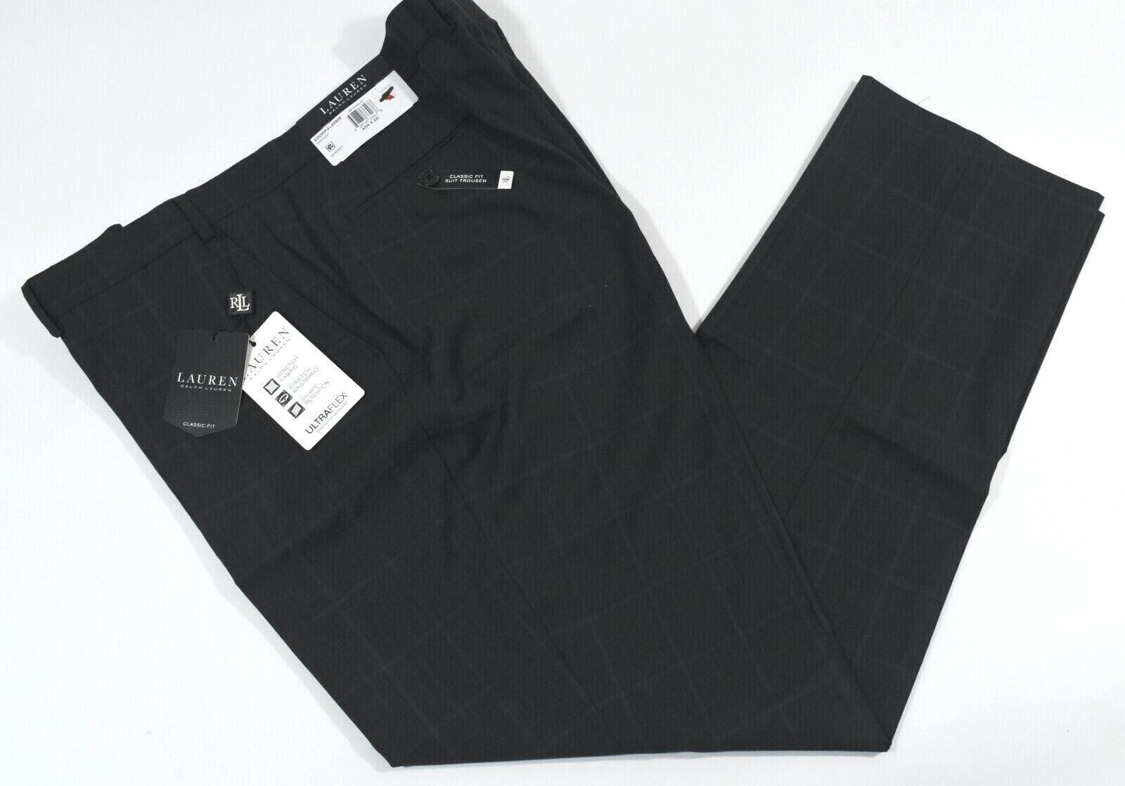 Lauren Ralph Lauren Mens Pants New 36 38 40 42 44 Ultra Flex Brown/Blue Plaid