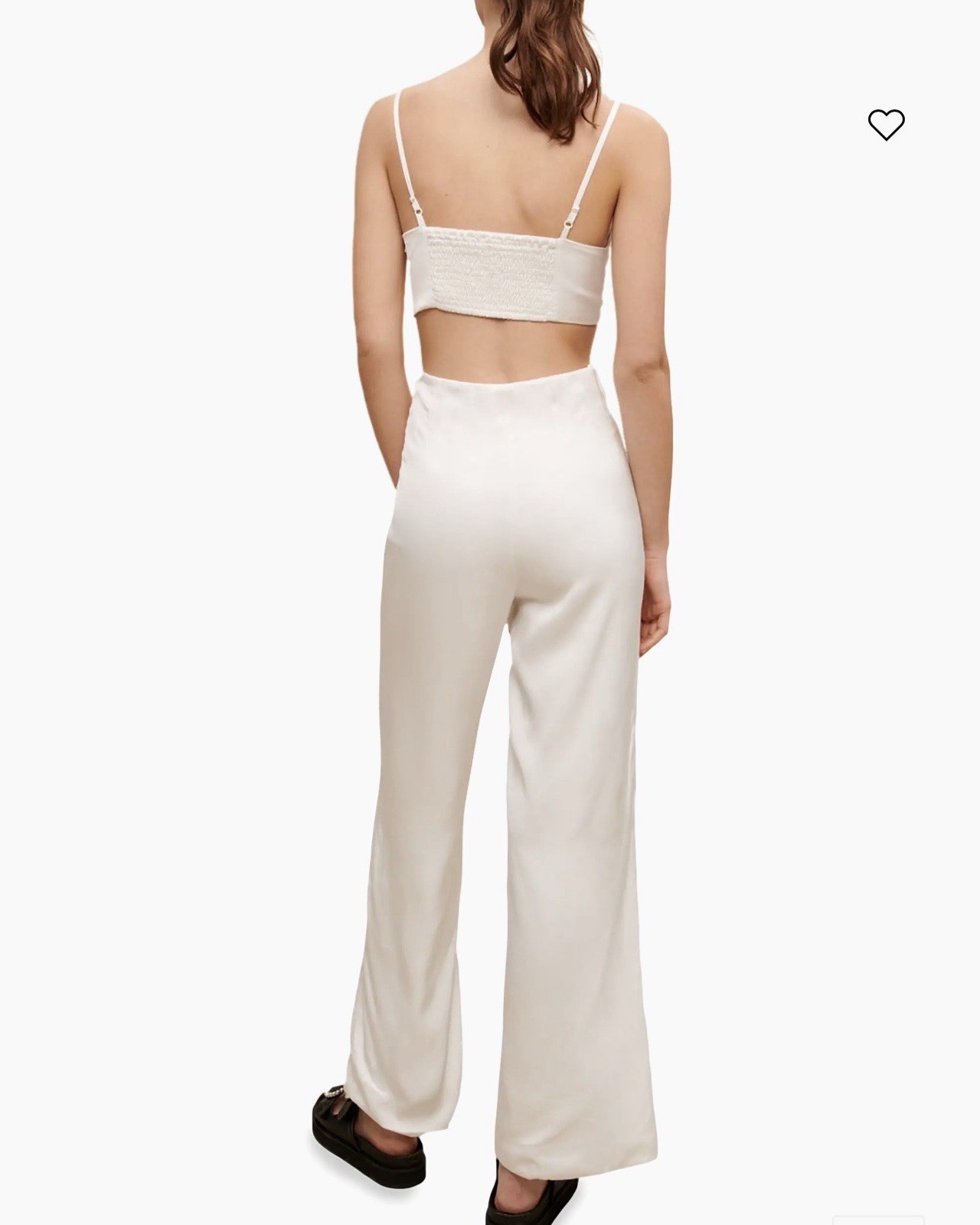 NWT Maje Cut Out Jumpsuit Cream Off white Size 34 Straps $495