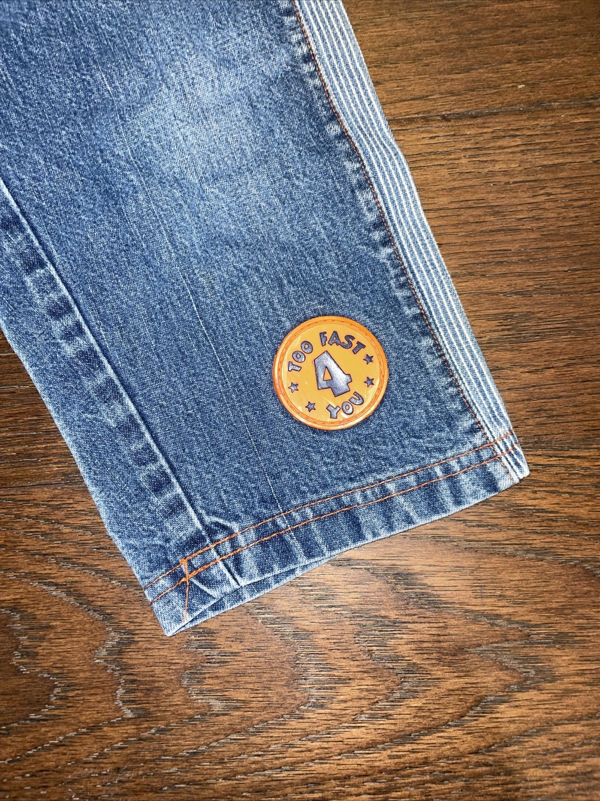 Vtg Baby Looney Tunes “Too Fast 4 You” 18 Mo Blue Jean Denim Y2K
