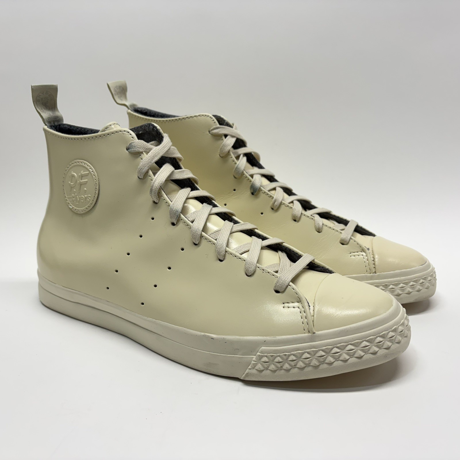PF Flyers x Todd Snyder Cream Leather High Top Sneaker Men Size 10