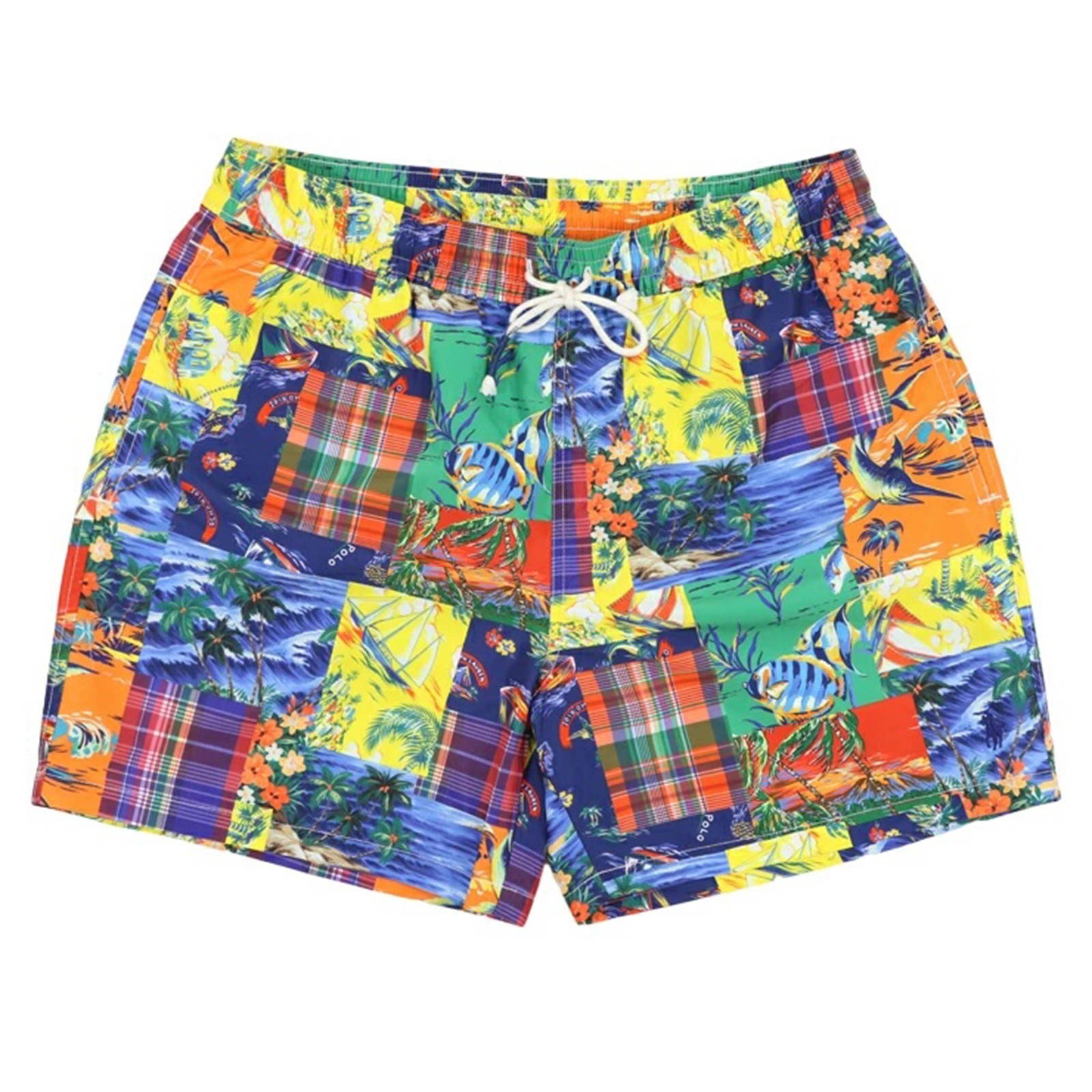 Polo Ralph Lauren Various Multicolor Patchwork Print Swimsuit Swim Trunk Shorts