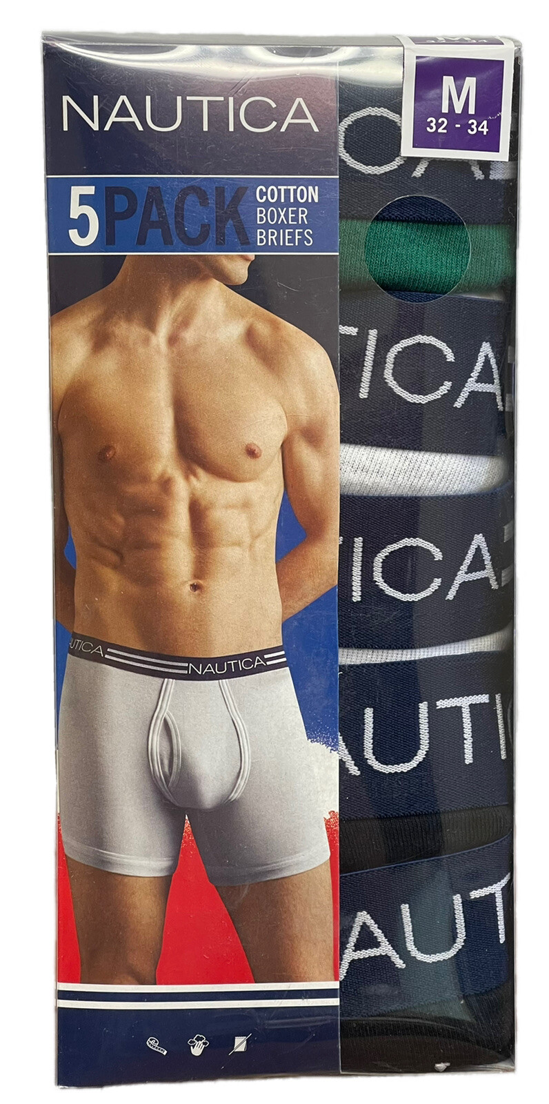 Nautica Men’s 5 Pack Cotton Boxer Briefs – Size / Color Varies