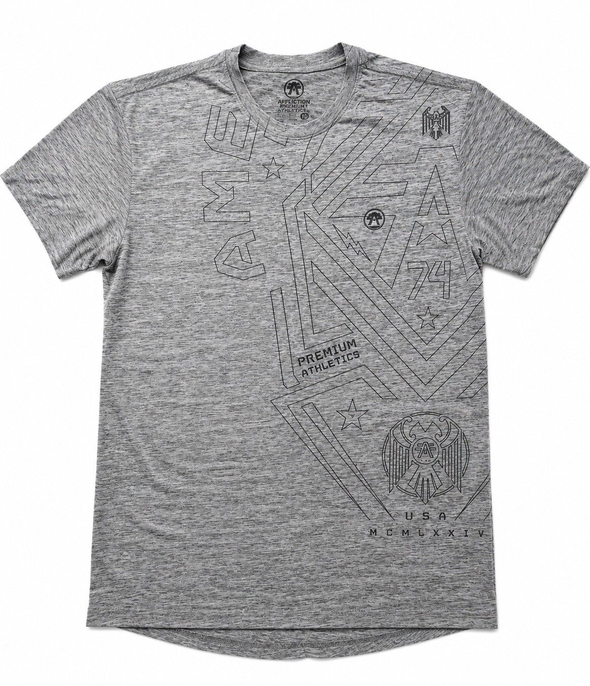 American Fighter Premium Athletics Gray Graphic T-Shirt Men’s XXL