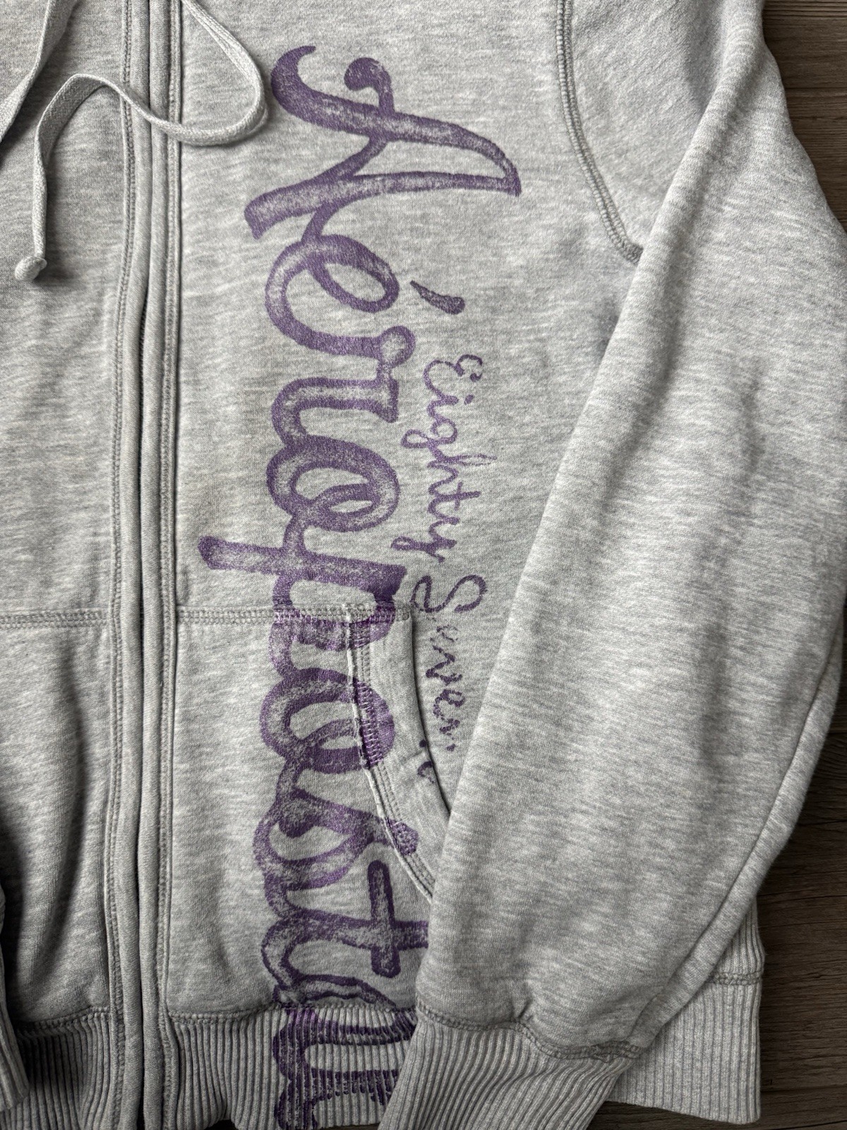 Aéropostale Women’s XL Gray Full Zip Hooded Lined Hoodie w/ Pockets Logo