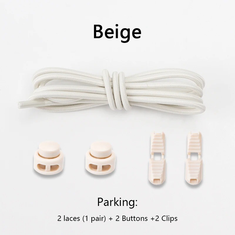 No Tie Elastic Shoelaces Lock Laces Shoe Strings Sports w/ Locking Toggle