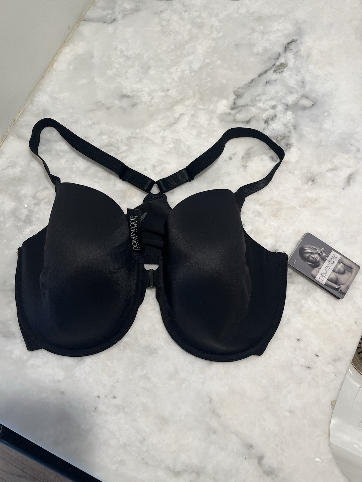 Dominique Talia Front Closure Racerback Bra Black 42F New with Tags