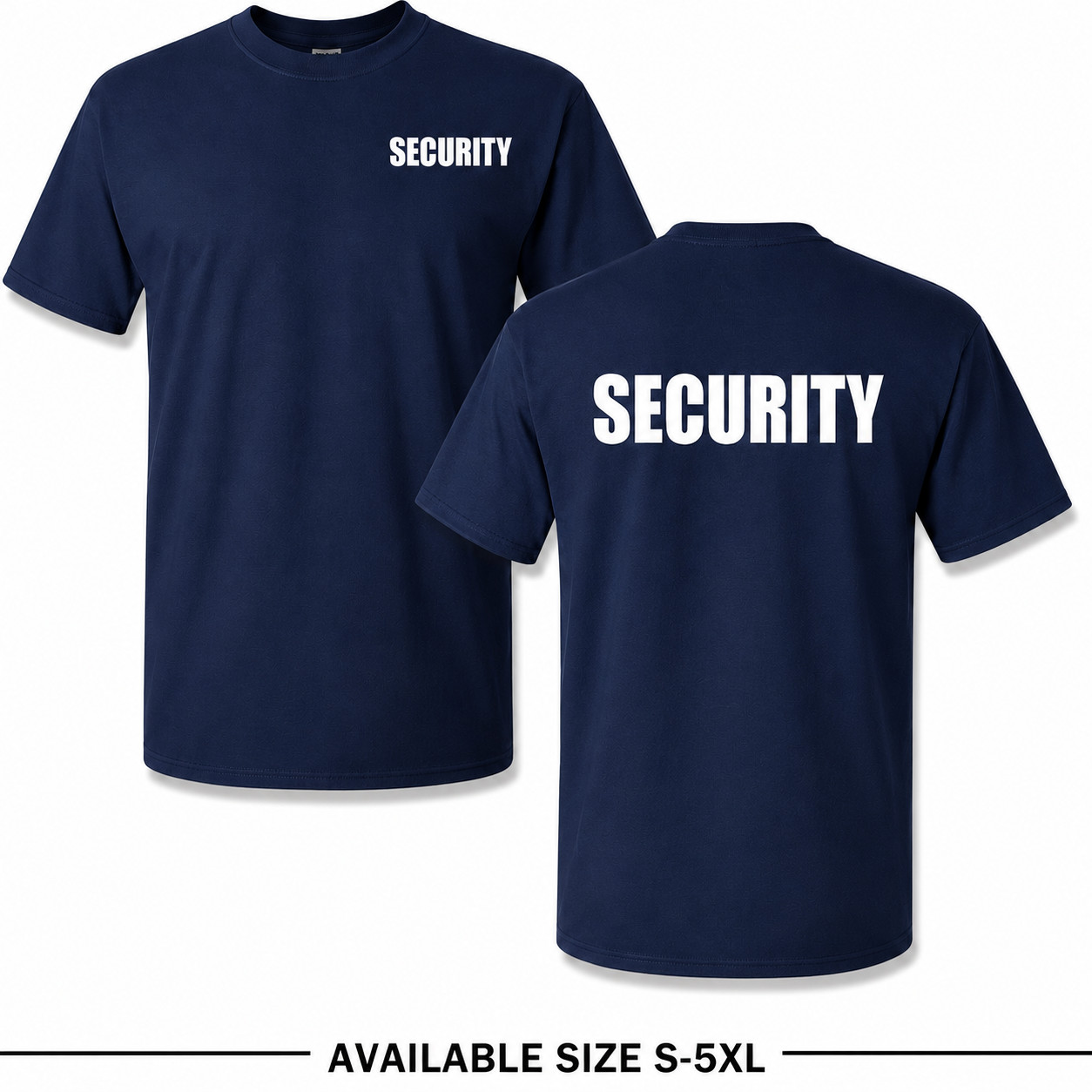 SECURITY T-Shirt Guard Uniform Security Officer Crew Neck Tee S-5XL